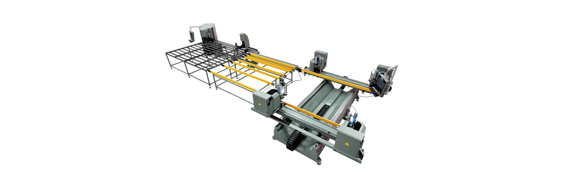 Ino MILANO – Linha de soldadura de PVC com 4 cabeças e limpeza de cantos por CNC